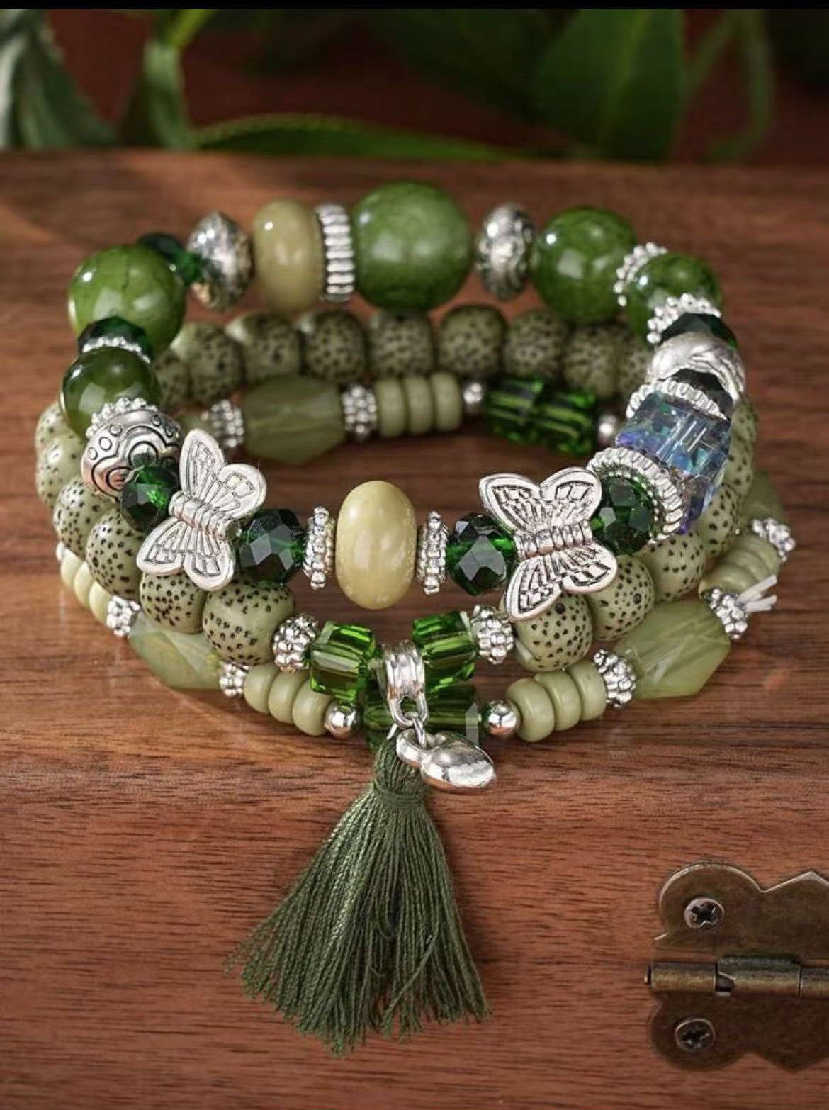 Wholesale Bohemian Imitation Agate Tassel Colorful Butterfly Four-Pack